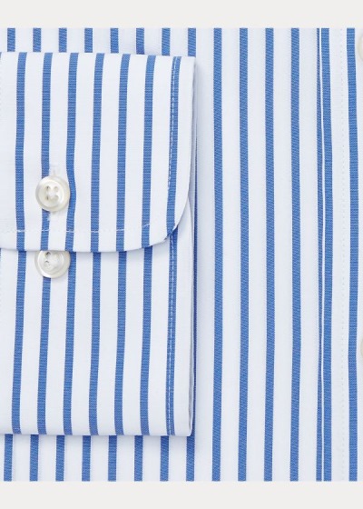 Camisa Polo Ralph Lauren Hombre Azules / Blancos - Custom Fit Striped - JVHZR1409